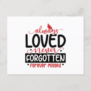 Always Loved Never Forgotten Postcard