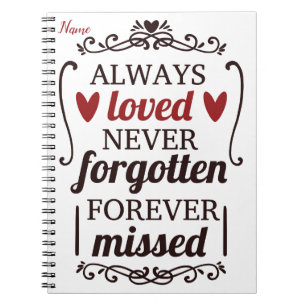 Always Loved Never Forgotton Spiral Photo Notebook