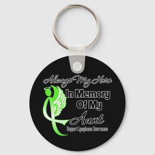 Always My Hero In Memory Aunt - Lymphoma Keychain