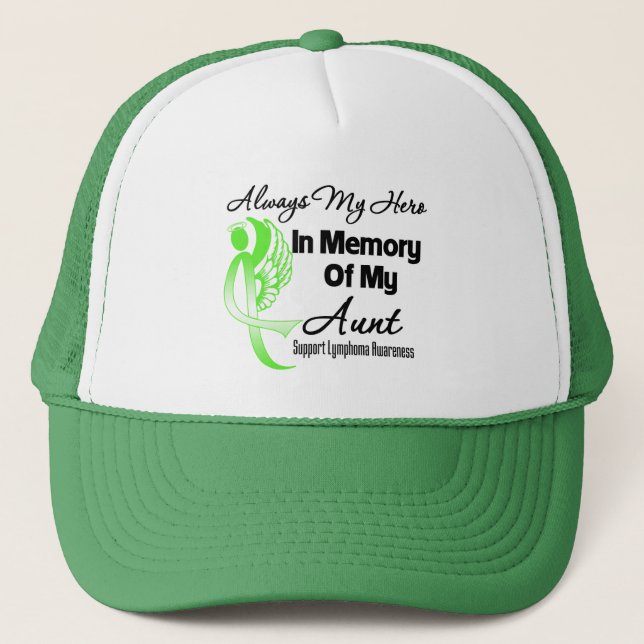 Always My Hero In Memory Aunt - Lymphoma Trucker Hat (Front)