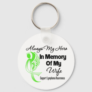 Always My Hero In Memory Wife - Lymphoma Keychain