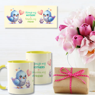 Always my Mother - Bird Mum & Baby Yellow Mug