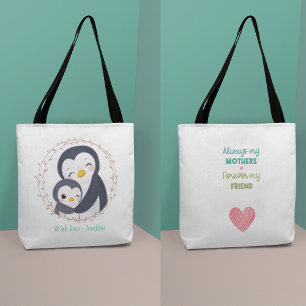 Always my Mother - Penguin Mum Baby Tote Bag