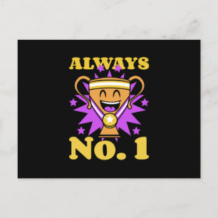 Always number 1 with everything Trophy medal Postcard