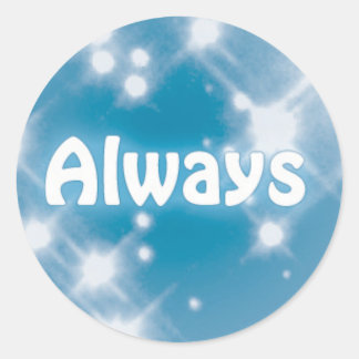 Always on a Blue Star Pattern Classic Round Sticker