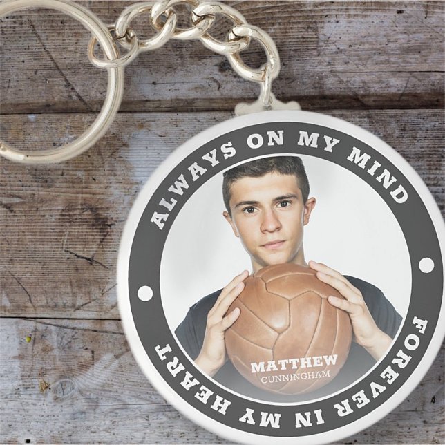 Always On My Heart Modern Simple Custom Photo Keychain (Creator Uploaded)
