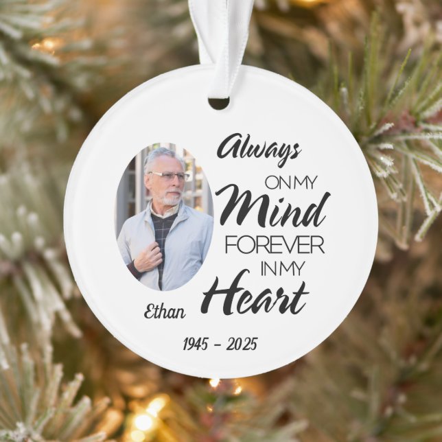 Always On My Mind Forever in my Heart Custom Ornament (Tree)