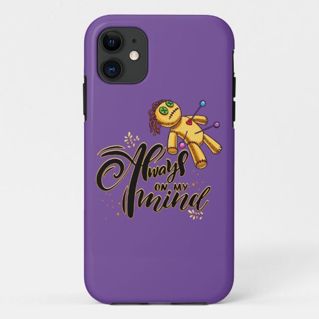 Always on My Mind Funny Halloween Voodoo Doll Case-Mate iPhone Case (Back)