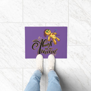 Always on My Mind Funny Halloween Voodoo Doll Doormat