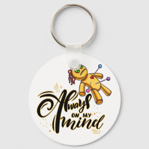 Always on My Mind Funny Halloween Voodoo Doll Keychain