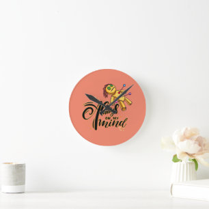 Always on My Mind Funny Halloween Voodoo Doll Round Clock