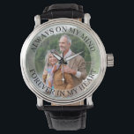 Always on My Mind Remembrance Photo Watch<br><div class="desc">Personalized remembrance photo watch (or personalize for anything you want). The template is set up for you to add your own photo and you can also edit all of the text if you wish. The wording sits on a semi-transparent border overlay above your photo. The sample text reads "always on...</div>