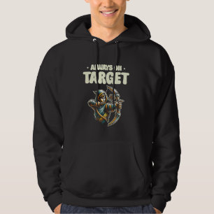 Always On Target Archer Bow Arrow Archery Sports L Hoodie