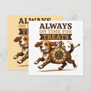 Always On Time For Treats Dog Design Thank You Card