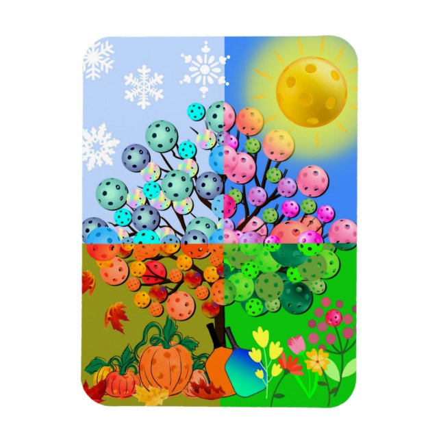 Always Pickleball Season Winter Spring Summer Fall Magnet (Vertical)