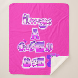 Always queen bee hot pink sherpa blanket