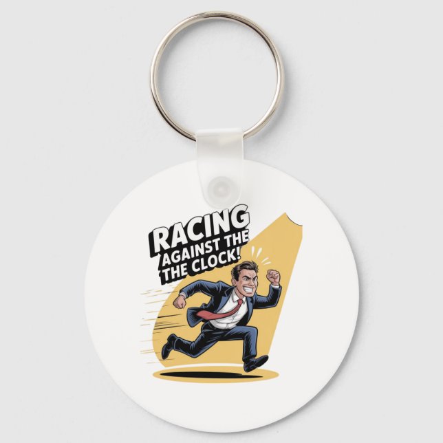Always Racing Against the Clock Keychain (Front)