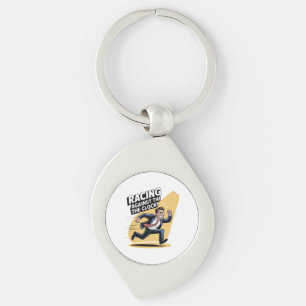 Always Racing Against the Clock Keychain