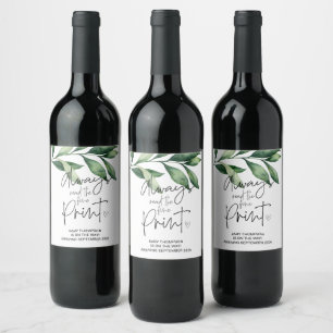 Always Read the Fine Print Pregnancy Announcement  Wine Label