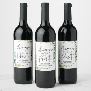 Always Read the Fine Print Pregnancy Announcement Wine Label