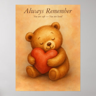 Always Remember – Gentle Bear Affirmation Nursery Poster