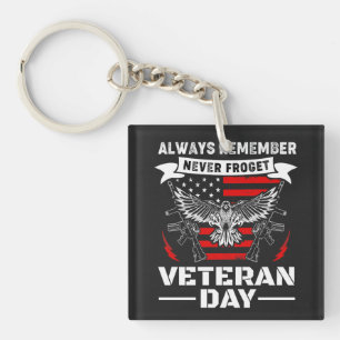 Always Remember Never Forget Veteran Day Keychain