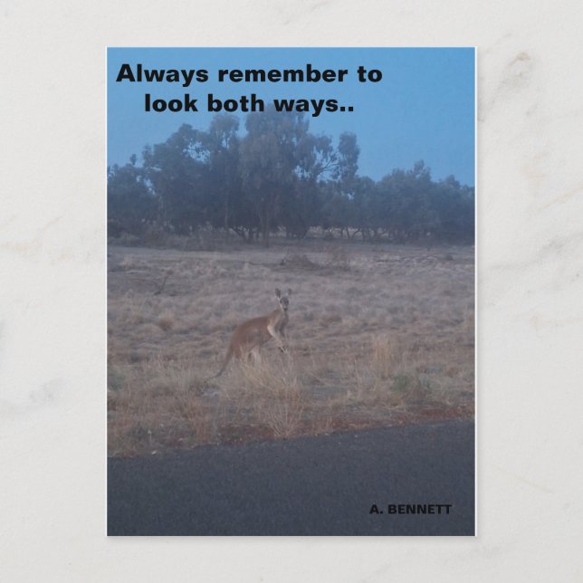 Always remember to look both ways postcard (Front)