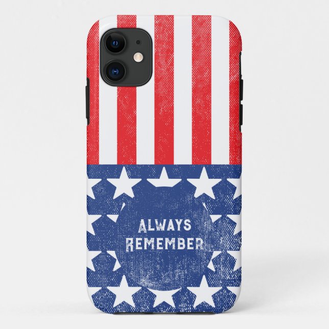 Always Remember Veteran Red White Blue Case-Mate iPhone Case (Back)