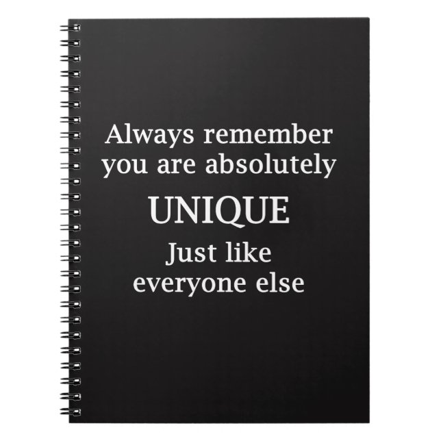 Always Remember You Are Absolutely Unique Notebook (Front)