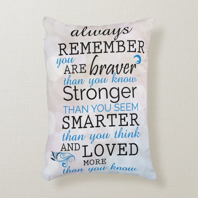 Always Remember You Are Braver Accent Pillow (Front(Vertical))