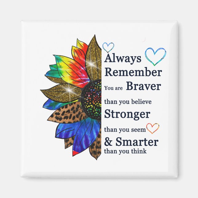 Always remember you are braver than you believe magnet (Front)