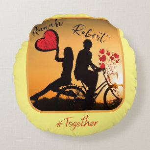 Always Romantic Love Round Pillow