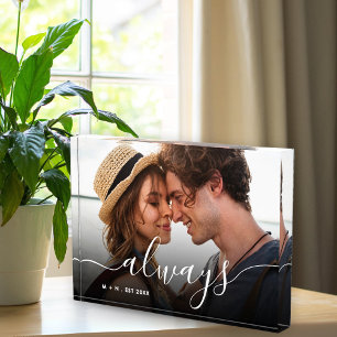 Always Script Overlay Personalized Couples Photo Block