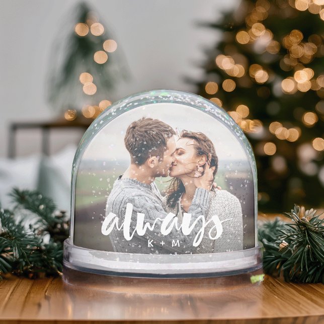 Always Script Overlay Personalized Couples Photo Snowglobe (Creator Uploaded)