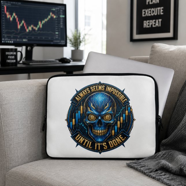 Always Seems Impossible Until It’s Done Bitcoin  Laptop Sleeve (Product image shown for illustration purposes only.)