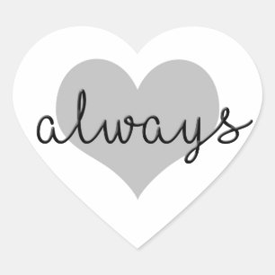 always simple modern heart black white heart sticker