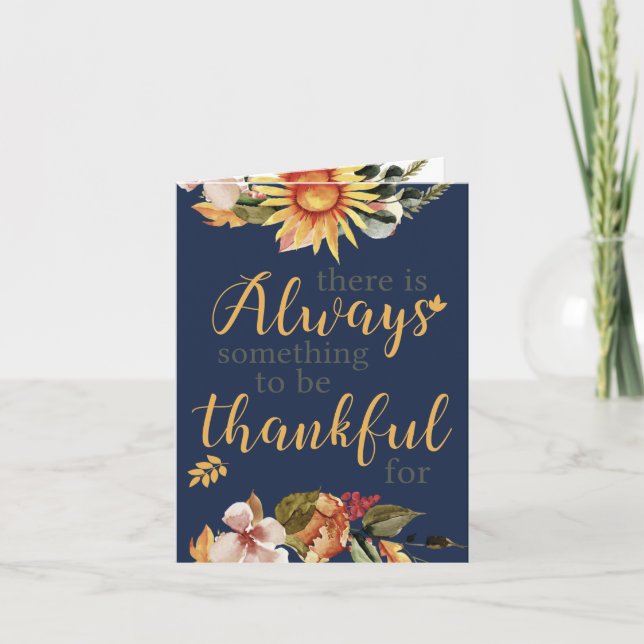 "Always something to be thankful for" Quote Holiday Card (Front)