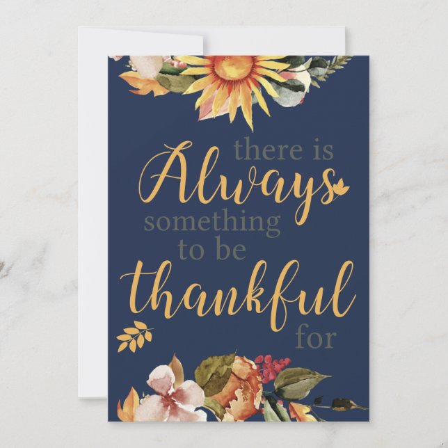 "Always something to be thankful for" Quote Holiday Card (Front)