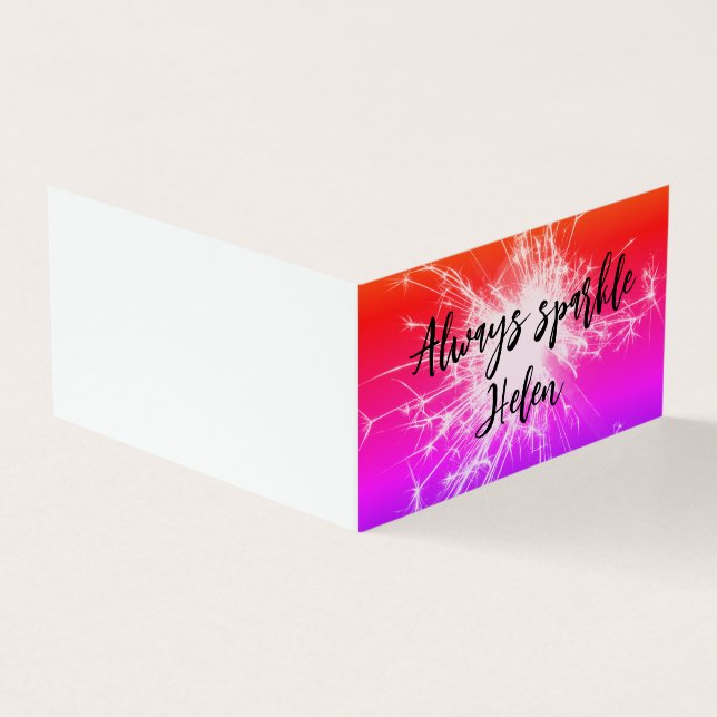 Always Sparkle Custom Name Colorful folded card (Outside)
