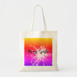 always sparkle sparkler pink purple orange motivat tote bag