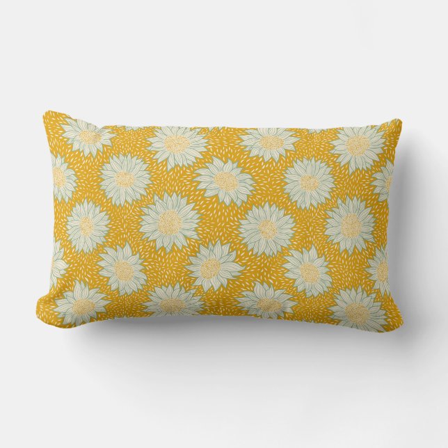 Always sunflowers yellow lumbar pillow (Front)