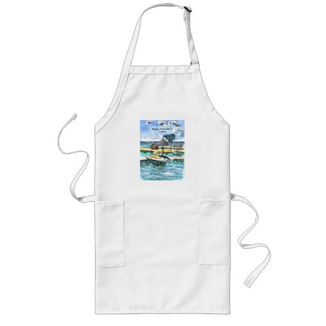 Always Swim With A Friend Long Apron (Front)