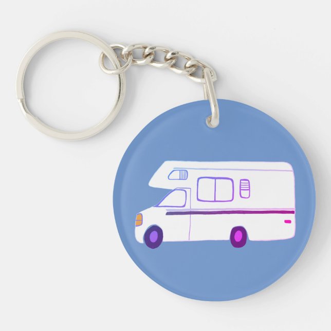ALWAYS TAKE THE SCENIC ROUTE Motorhome Camping RV Keychain (Front)