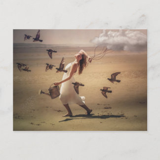 Always take the weather with you surreal art postcard