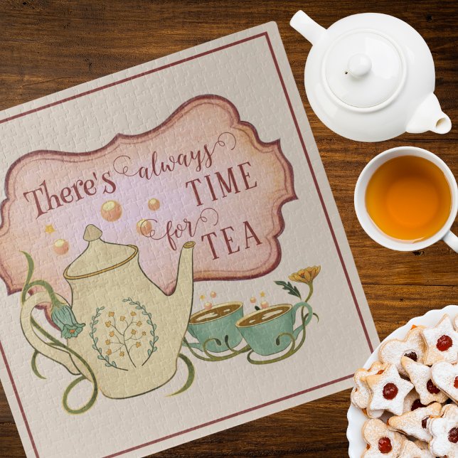 Always Time for Tea Vintage Square Puzzle (Creator Uploaded)