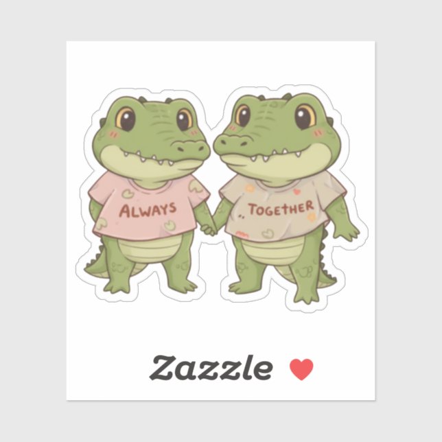 Always Together: Cute Crocodile Couple (Sheet)