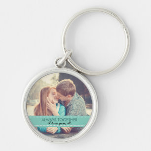 Always Together Modern Custom Photo Romantic Keychain