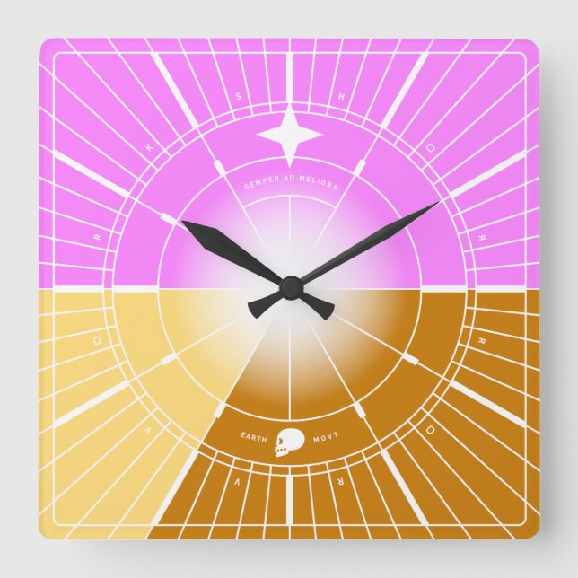Always Towards Better Things Square Wall Clock (Front)