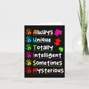 Always Unique Autism Awareness Totally Intelligent Card