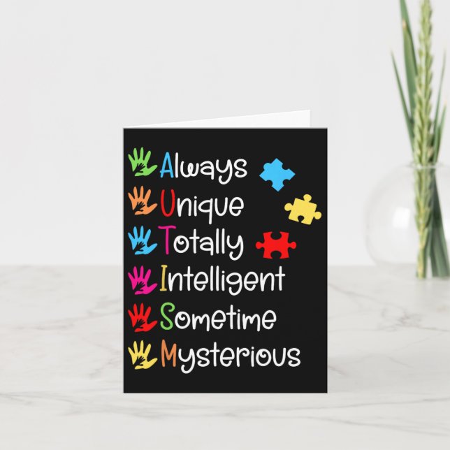 Always Unique Autism Awareness Totally Intelligent Card (Front)